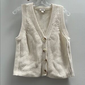 a.n.a Cream Knit Button-Down Vest